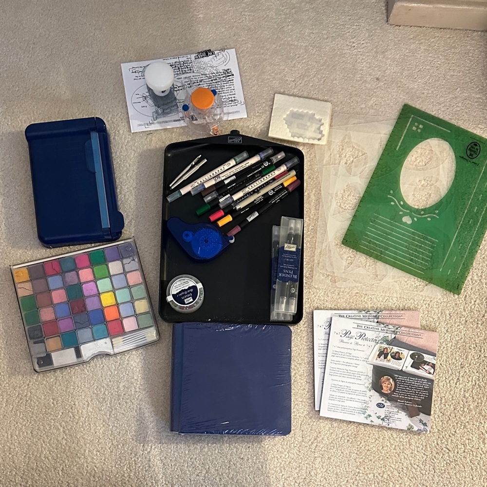 Creative Memories Art Kit - Blue, Green, and Black
